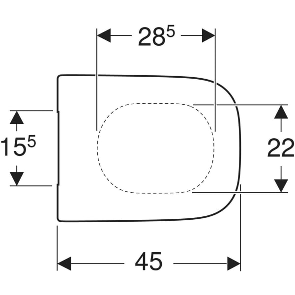 GEBERIT Renova Plan WC-Sitz eckiges Design, Befestigung von oben #500.689.01.1 - weiß / glänzend