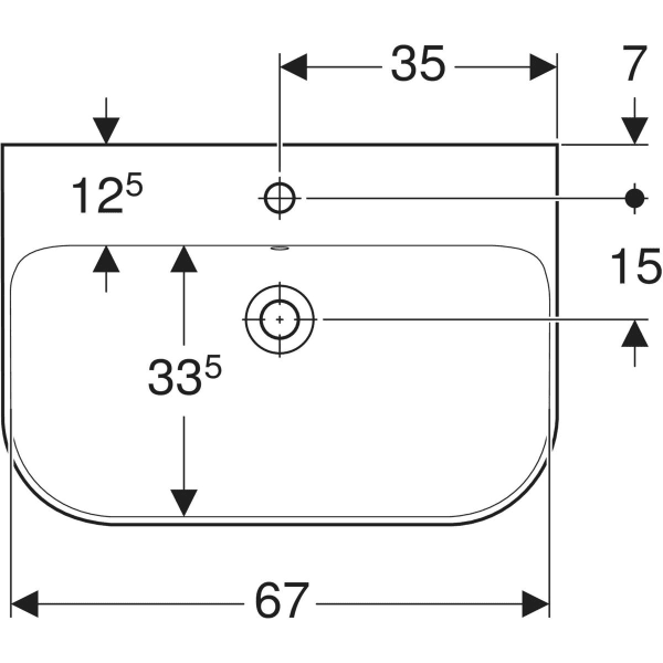 GEBERIT Smyle Waschtisch #500.248.01.1 - weiß