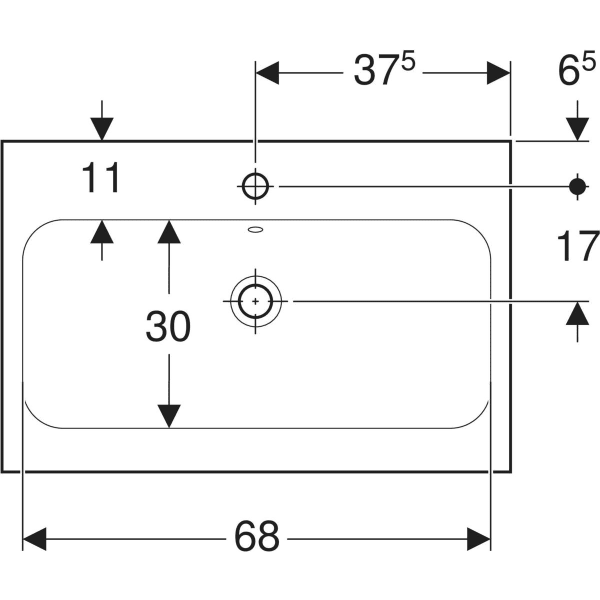 GEBERIT iCon Light Waschtisch #501.835.00.1 - weiß