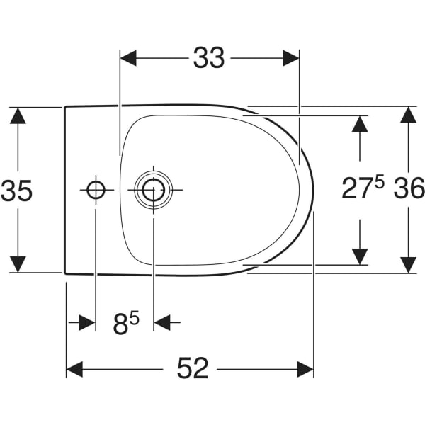 GEBERIT Renova Standbidet teilgeschlossenes Keramikdesign #500.812.01.8 - weiß / KeraTect