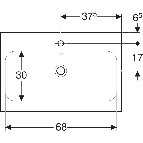 GEBERIT iCon Light Aufsatzwaschtisch #501.848.00.2 - weiß / KeraTect