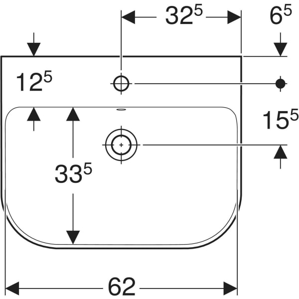 GEBERIT Smyle Waschtisch #500.230.01.1 - weiß