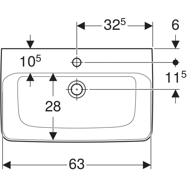 GEBERIT Renova Compact Waschtisch #501.715.00.8 - weiß / KeraTect
