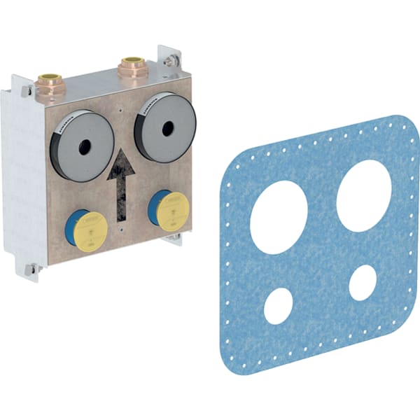 GEBERIT GIS Montageplatte mit zwei Wasserzählerstrecken mit UP-Absperrventil, eingeschäumt #461.131.00.1