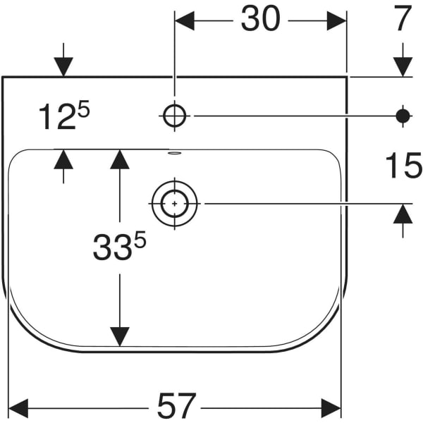 GEBERIT Smyle Waschtisch #500.228.01.8 - weiß / KeraTect