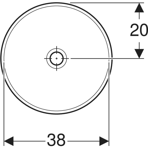 GEBERIT VariForm Einbauwaschtisch rund #500.703.01.2 - weiß / Unterseite: glasiert