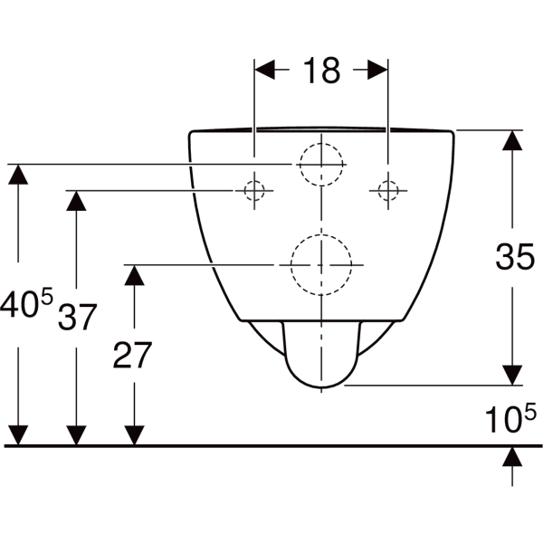 GEBERIT Renova Comfort Wand-WC Tiefspüler, verlängerte Ausladung, teilgeschlossenes Keramikdesign, barrierefrei, Rimfree #500.693.01.8 - weiß / KeraTect