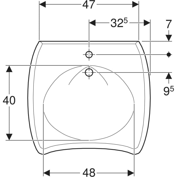 GEBERIT Vitalis Waschtisch barrierefrei #501.540.01.1 - weiß