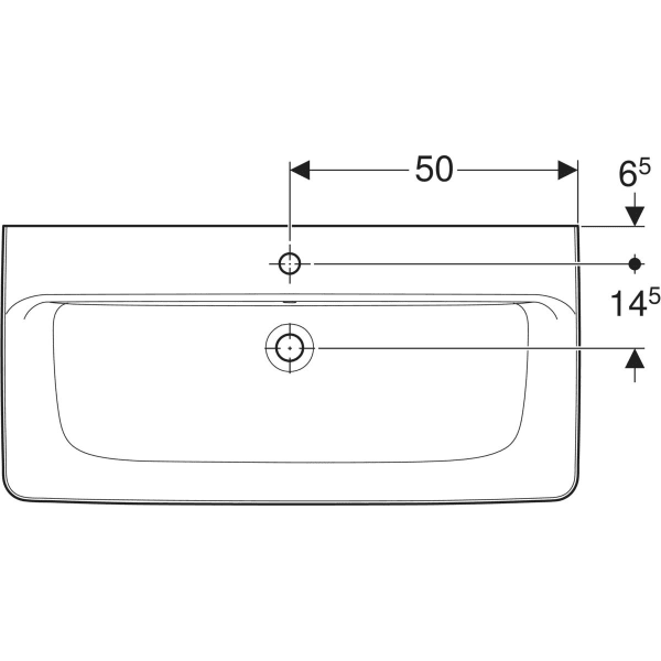 GEBERIT Renova Plan Aufsatzwaschtisch #501.729.00.1 - weiß
