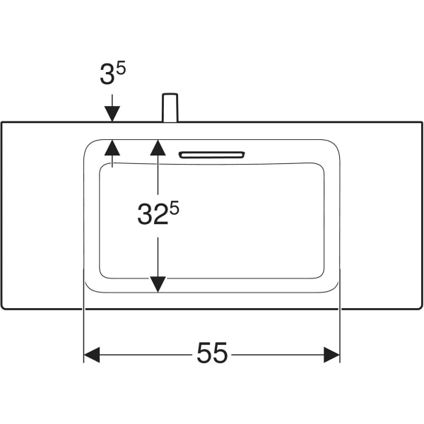 GEBERIT ONE Waschtisch schwebendes Design, CleanDrain, verkürzte Ausladung #500.390.01.3 - Waschtisch: weiß / KeraTect Blende: weiß glänzend
