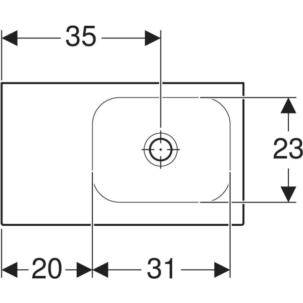 GEBERIT iCon Light Handwaschbecken mit Ablagefläche #501.833.00.3 - weiß