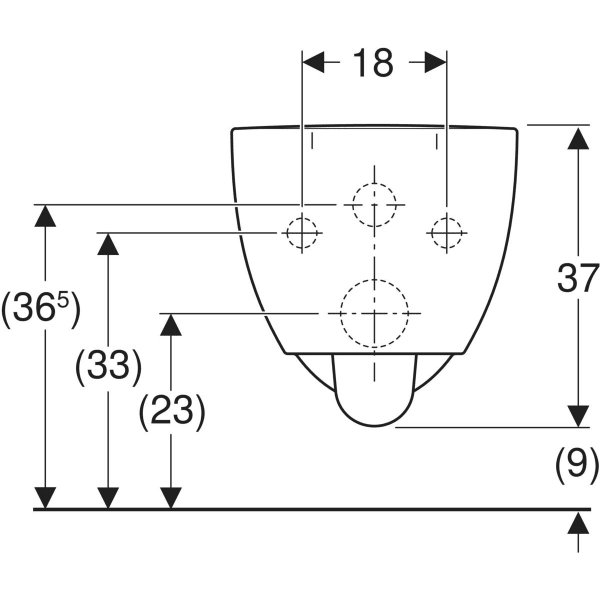 GEBERIT Renova Comfort Wand-WC Tiefspüler, erhöht, geschlossenes Keramikdesign, Rimfree #500.694.01.1 - weiß
