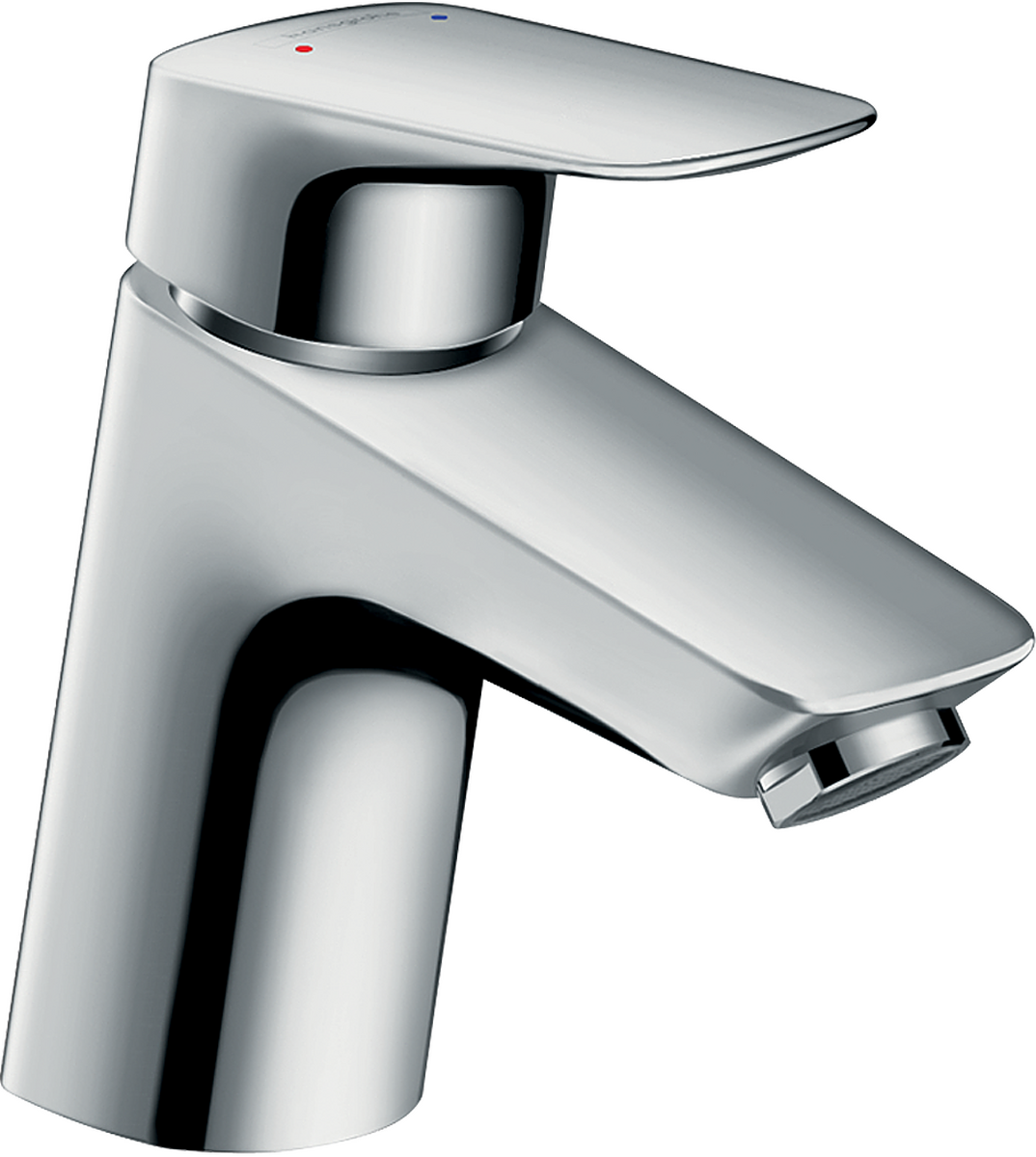 HANSGROHE Logis Einhebel-Waschtischmischer 70 für Niederdruck/offene Warmwasserbereiter mit Push-Open Ablaufgarnitur #71074000 - Chrom