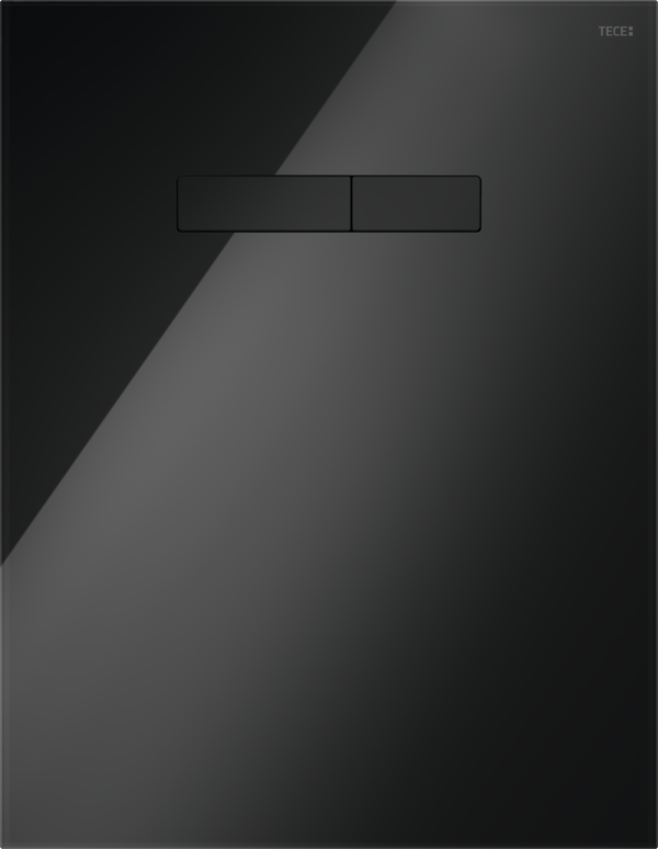 TECE TECElux Betätigungsglasplatte mit manueller Betätigung, Glas schwarz glänzend, Tasten schwarz glänzend #9650005