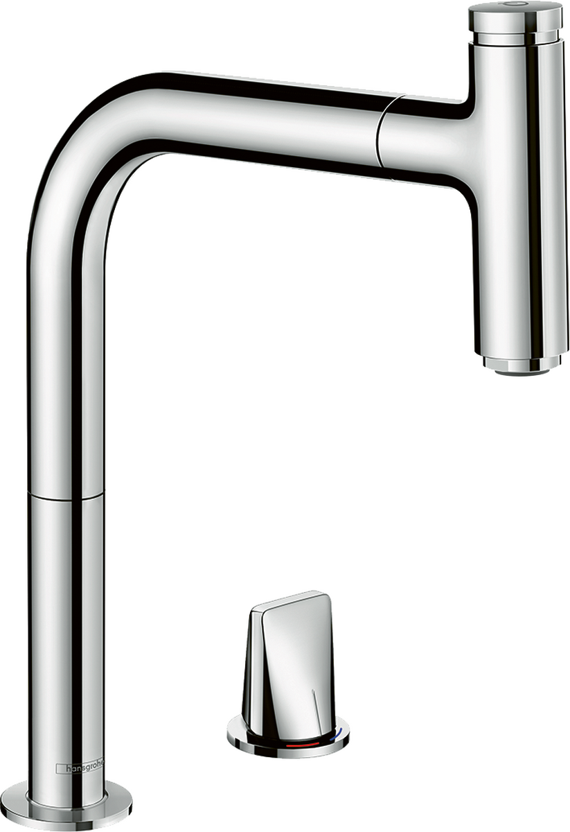 HANSGROHE Metris Select M71 2-Loch Einhebel-Küchenmischer 200, Ausziehauslauf, 1jet, sBox #73804000
