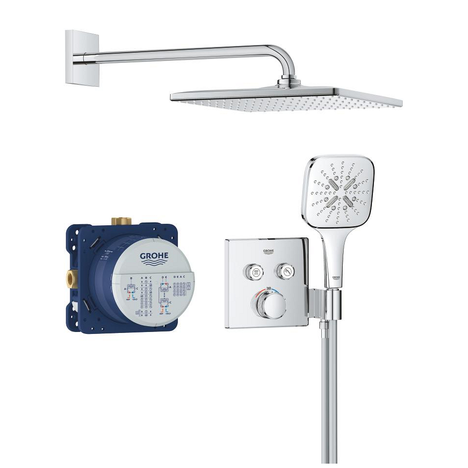 GROHE Grohtherm SmartControl Duschsystem Unterputz mit Rainshower Mono 310 Cube #34865000 - chrom