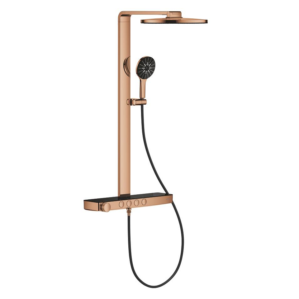 GROHE Rainshower Aqua Pure Duschsystem mit Thermostatbatterie für die Wandmontage #101680DA00 - warm sunset