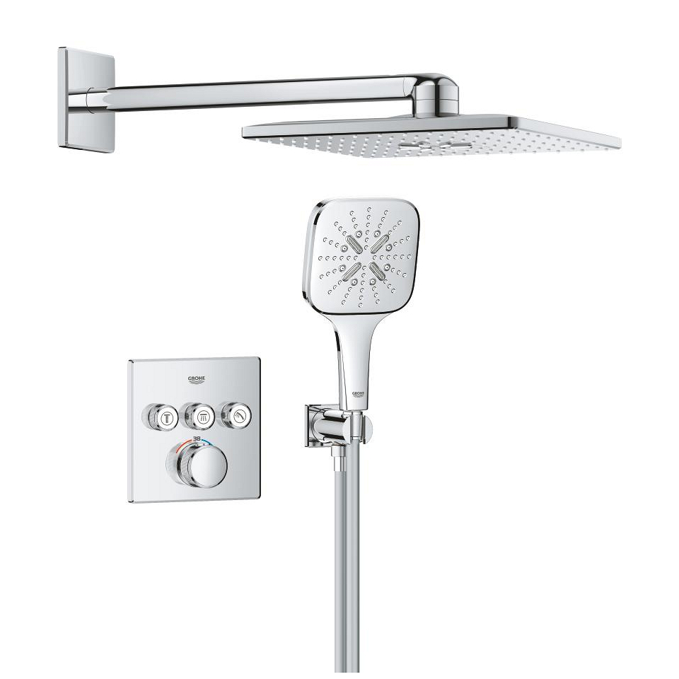 GROHE Grohtherm SmartControl Duschsystem Unterputz mit Rainshower SmartActive 310 Cube #1039980000 - chrom