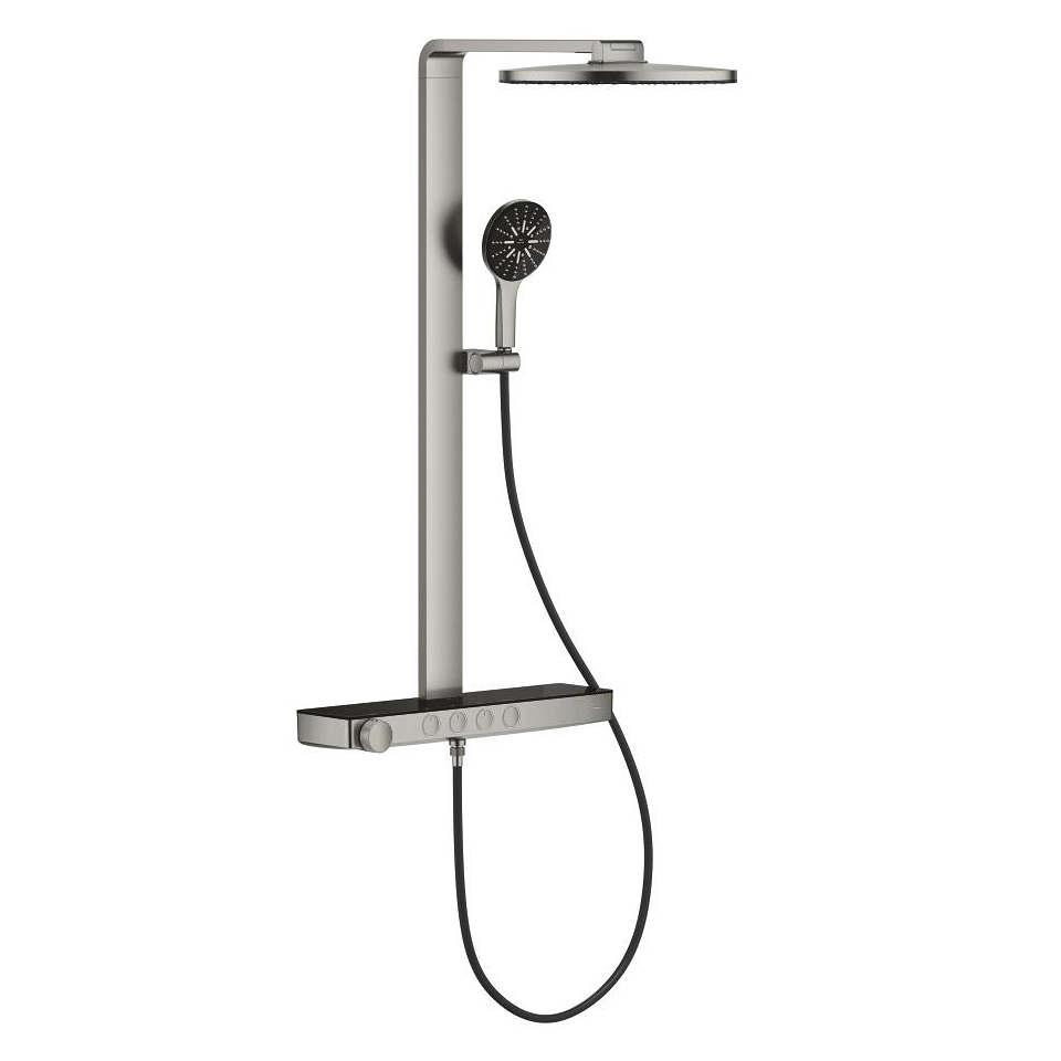 GROHE Rainshower Aqua Pure Duschsystem mit Thermostatbatterie für die Wandmontage #101680DC00 - supersteel