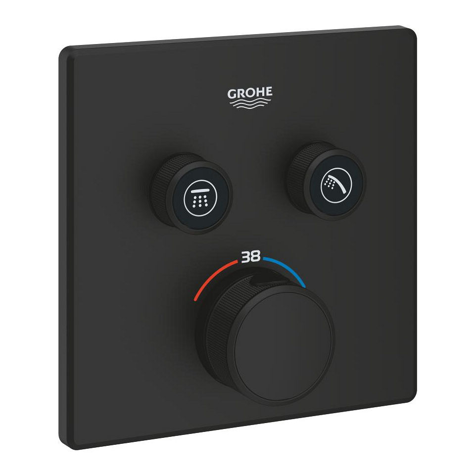 GROHE Grohtherm SmartControl Unterputz-Thermostat mit 2 Absperrventilen #102166KF00 - phantom black