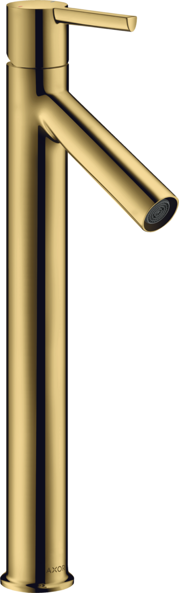 HANSGROHE AXOR Starck Einhebel-Waschtischmischer 250 mit Hebelgriff für Aufsatzwaschtische mit Ablaufgarnitur #10103990 - Polished Gold Optic