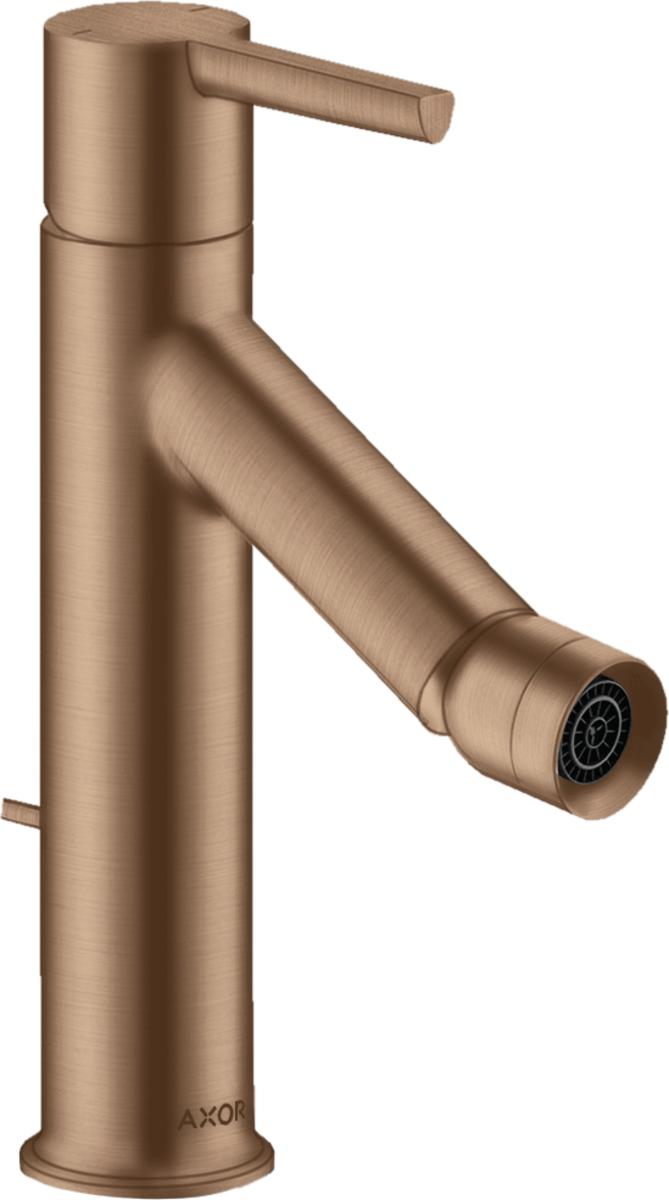 HANSGROHE AXOR Starck Einhebel-Bidetmischer mit Hebelgriff und Zugstangen-Ablaufgarnitur #10214310 - Brushed Red Gold