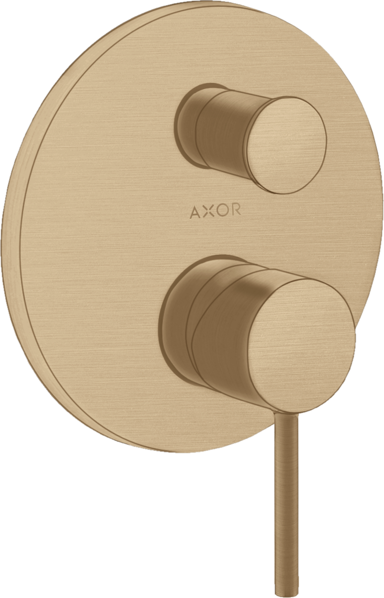 HANSGROHE AXOR Starck Einhebel-Wannenmischer Unterputz mit Pingriff und integrierter Sicherungskombination nach EN1717 #10418140 - Brushed Bronze