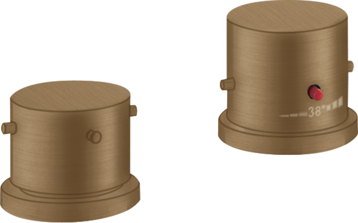 HANSGROHE AXOR Starck 2-Loch Wannenrandarmatur mit Thermostat und Zerogriffen #10480140 - Brushed Bronze