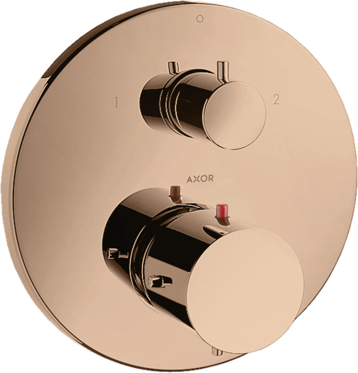 HANSGROHE AXOR Starck Thermostat Unterputz mit Ab- und Umstellventil #10720300 - Polished Red Gold