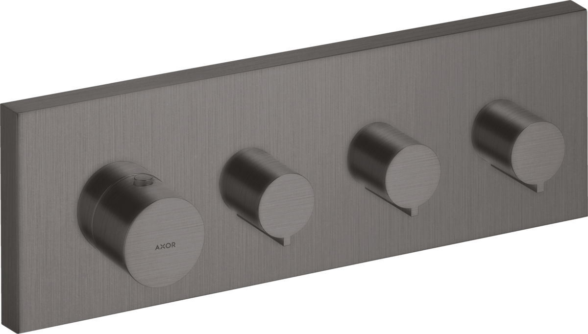 HANSGROHE AXOR ShowerSolutions Thermostatmodul 360/120 Unterputz eckig für 3 Verbraucher #10751340 - Brushed Black Chrome