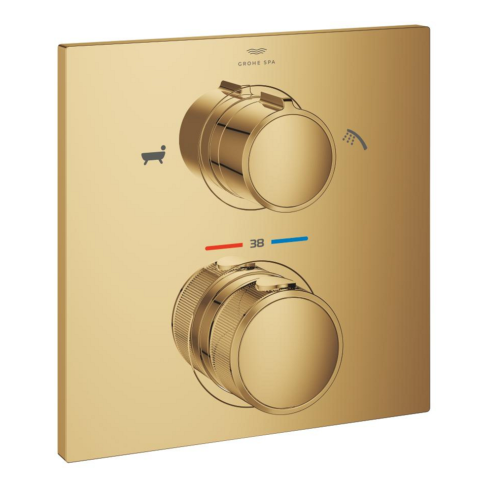 GROHE Allure Thermostat-Wannenbatterie mit integrierter 2-Wege-Umstellung #19446GL2 - cool sunrise