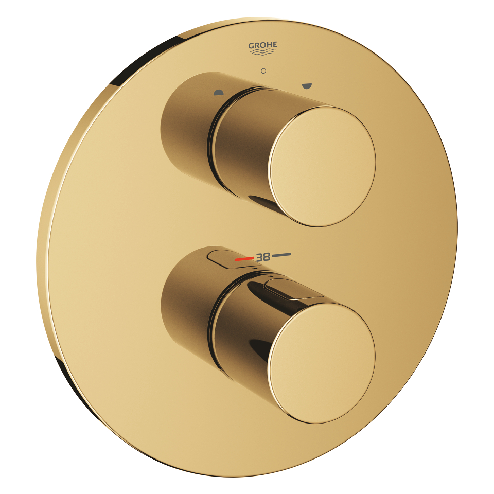 GROHE Grohtherm 3000 Cosmopolitan Thermostat mit integrierter 2-Wege-Umstellung für Wanne oder Dusche mit mehr als einer Brause #19468GL0 - cool sunrise