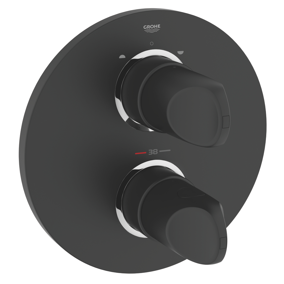 GROHE Veris Thermostat mit integrierter 2-Wege-Umstellung für Wanne oder Dusche mit mehr als einer Brause #19364KS0 - velvet black