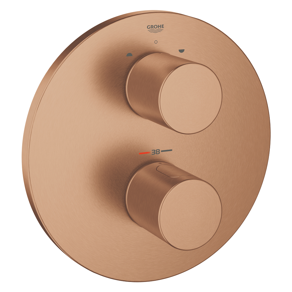 GROHE Grohtherm 3000 Cosmopolitan Thermostat mit integrierter 2-Wege-Umstellung für Wanne oder Dusche mit mehr als einer Brause #19468DL0 - warm sunset gebürstet