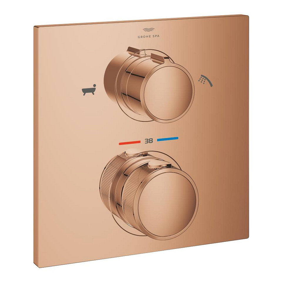 GROHE Allure Thermostat-Wannenbatterie mit integrierter 2-Wege-Umstellung #19446DA2 - warm sunset