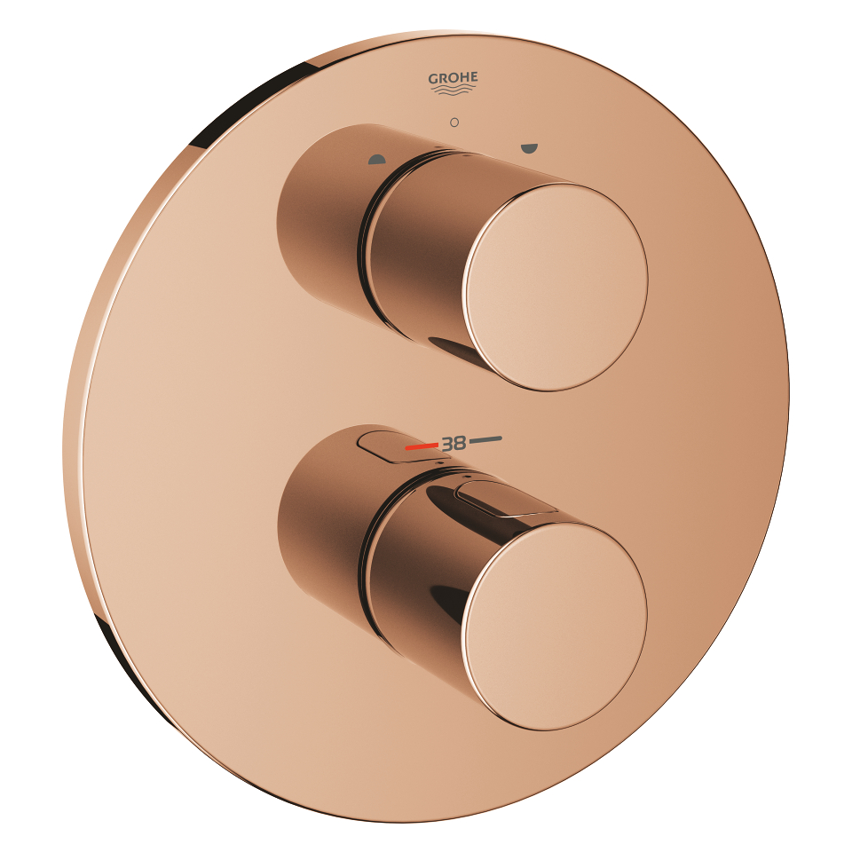 GROHE Grohtherm 3000 Cosmopolitan Thermostat mit integrierter 2-Wege-Umstellung für Wanne oder Dusche mit mehr als einer Brause #19468DA0 - warm sunset