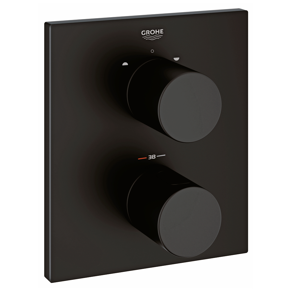 GROHE Grohtherm 3000 Cosmopolitan Thermostat mit integrierter 2-Wege-Umstellung für Wanne oder Dusche mit mehr als einer Brause #19567KS0 - velvet black