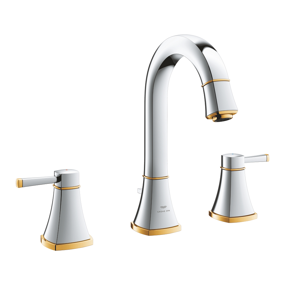 GROHE Grandera 3-Loch Waschtischbatterie, 1/2″ L-Size #20619IG0 - chrom/gold