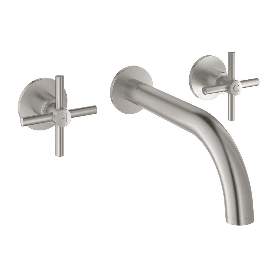 GROHE Atrio 3-Loch-Waschtischbatterie, 1/2″ #20661DC0 - supersteel