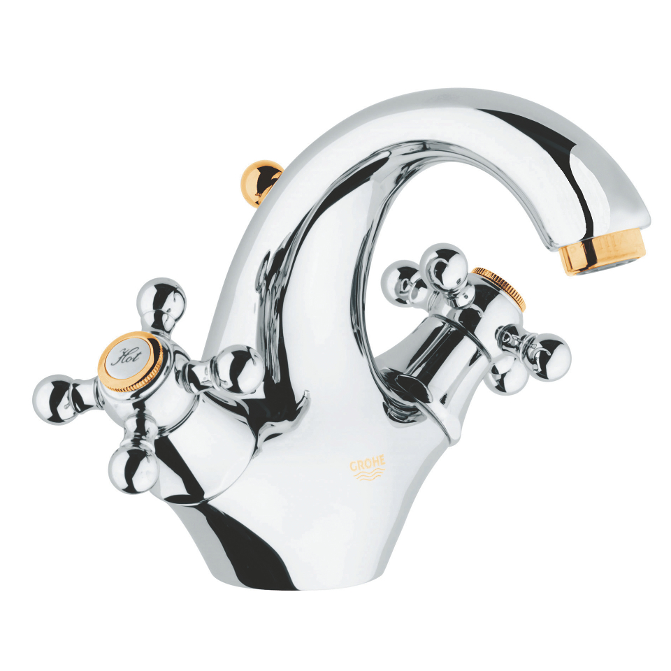 GROHE Sinfonia Waschtisch-Einlochbatterie, 1/2″ #21012IG0 - chrom/gold