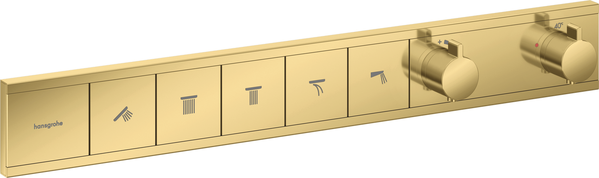 HANSGROHE RainSelect Thermostat Unterputz für 5 Verbraucher #15384990 - Polished Gold Optic