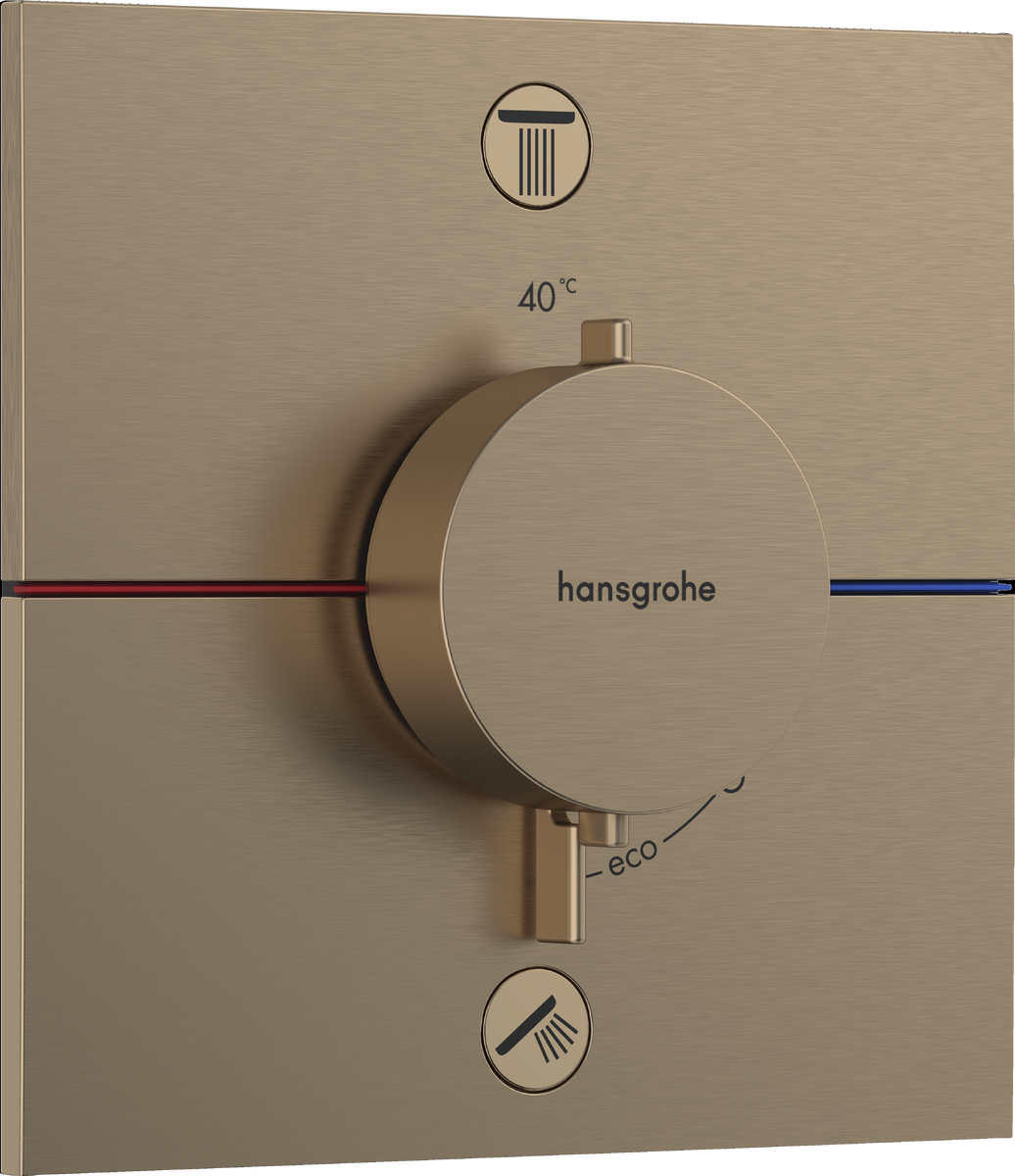 HANSGROHE ShowerSelect Comfort E Thermostat Unterputz für 2 Verbraucher mit integrierter Sicherungskombination nach EN1717 #15578140 - Brushed Bronze