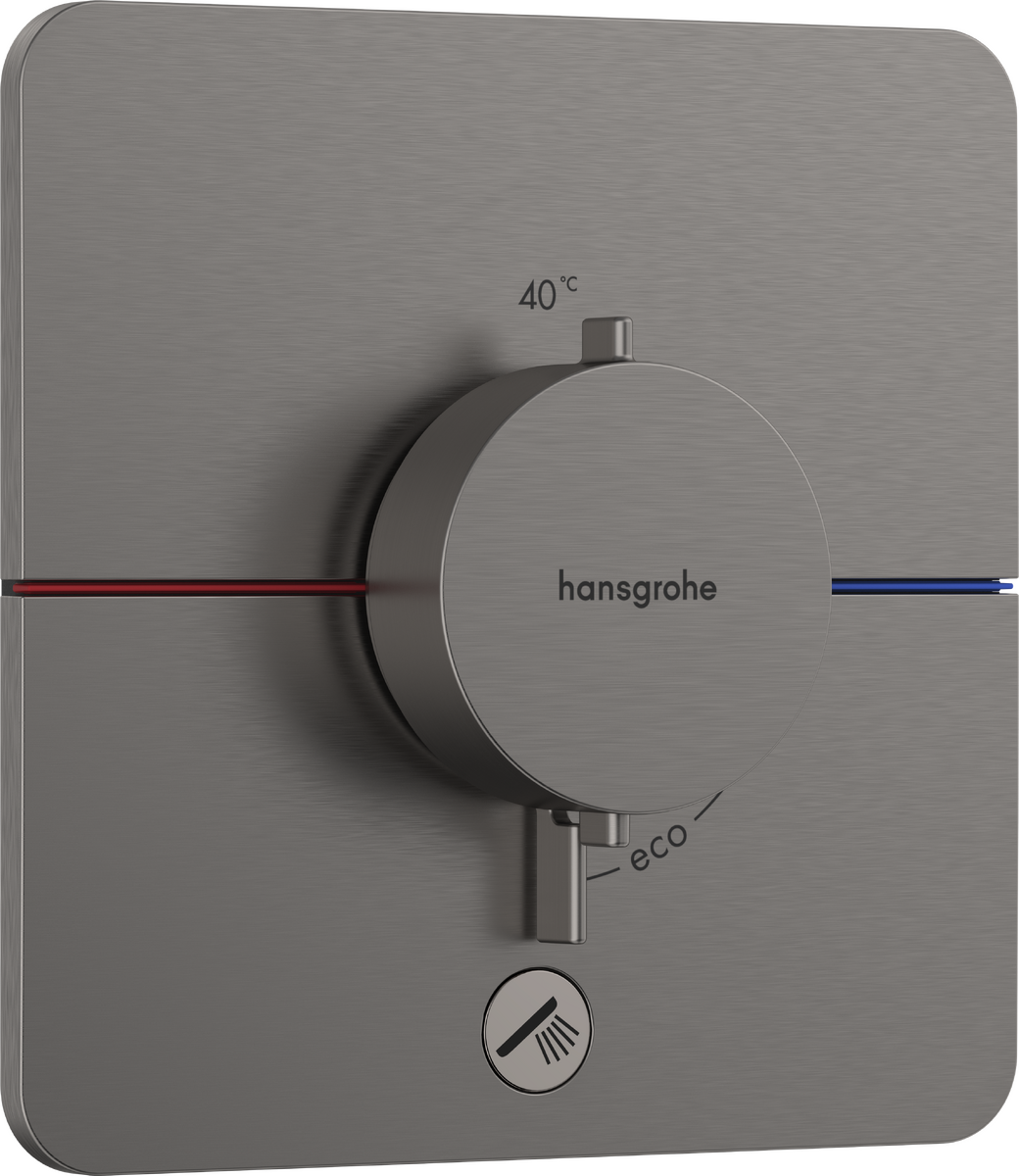 HANSGROHE ShowerSelect Comfort Q Thermostat Unterputz für 1 Verbraucher und einen zusätzlichen Abgang #15589340 - Brushed Black Chrome