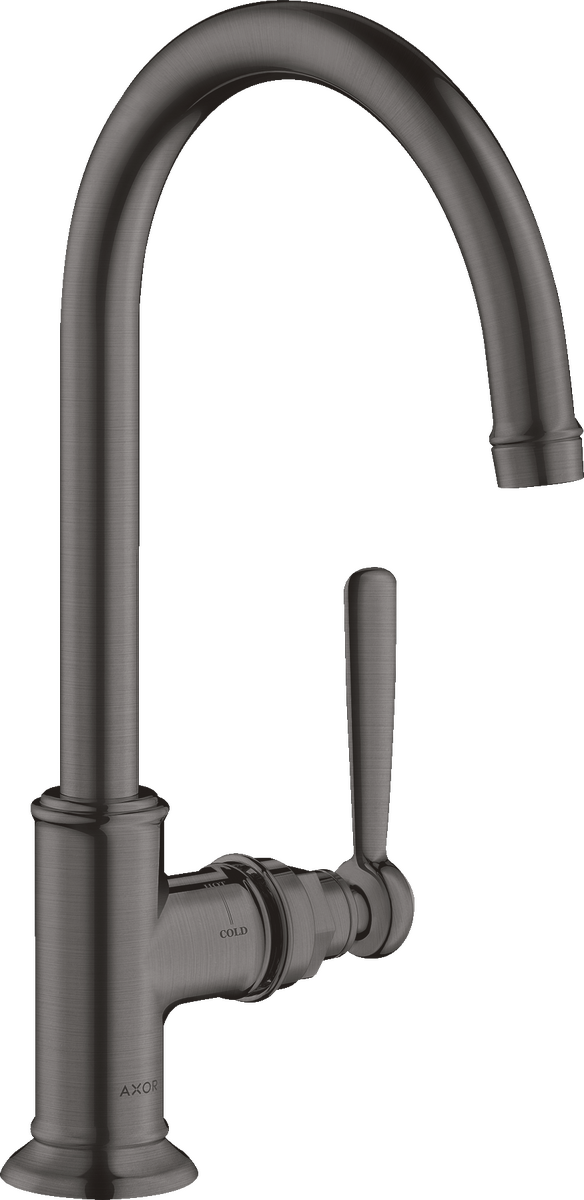 HANSGROHE AXOR Montreux Einhebel-Waschtischmischer 210 mit Hebelgriff und Ablaufgarnitur #16518340 - Brushed Black Chrome