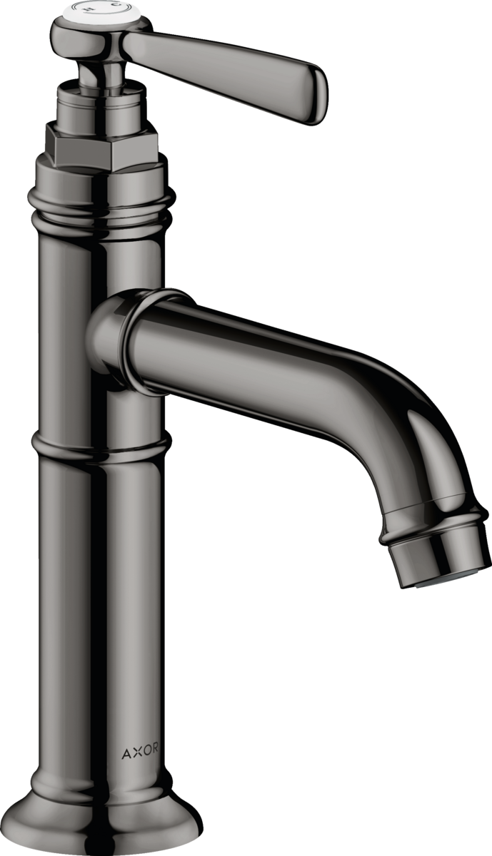 HANSGROHE AXOR Montreux Einhebel-Waschtischmischer 100 mit Hebelgriff und Ablaufgarnitur #16516330 - Polished Black Chrome