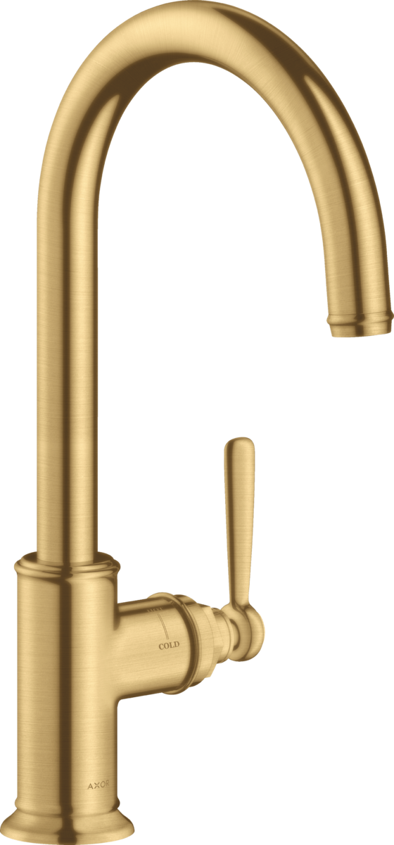 HANSGROHE AXOR Montreux Einhebel-Küchenmischer 260 mit Schwenkauslauf #16580250 - Brushed Gold Optic