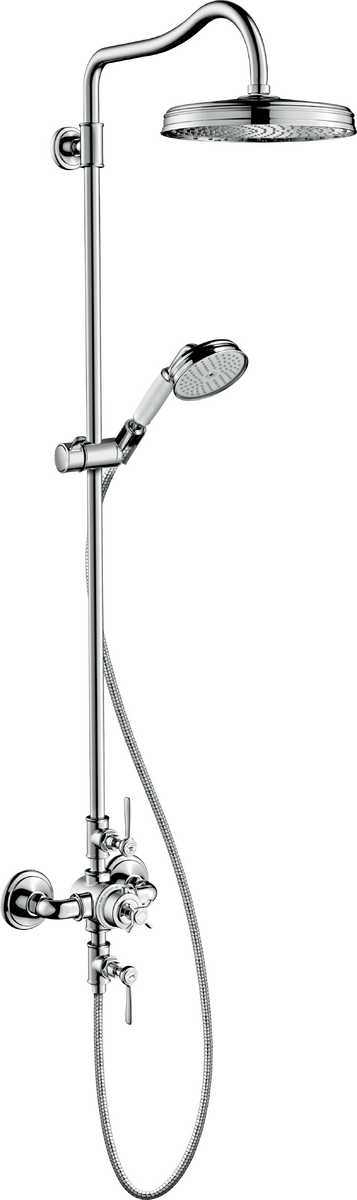 HANSGROHE AXOR Montreux Showerpipe mit Thermostat und Kopfbrause 240 1jet #16572340 - Brushed Black Chrome