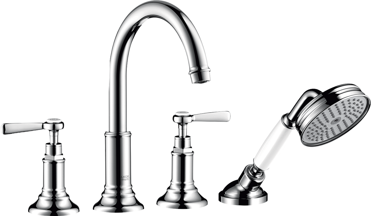 HANSGROHE AXOR Montreux 4-Loch Wannenrandarmatur mit Hebelgriffen #16550000 - Chrom