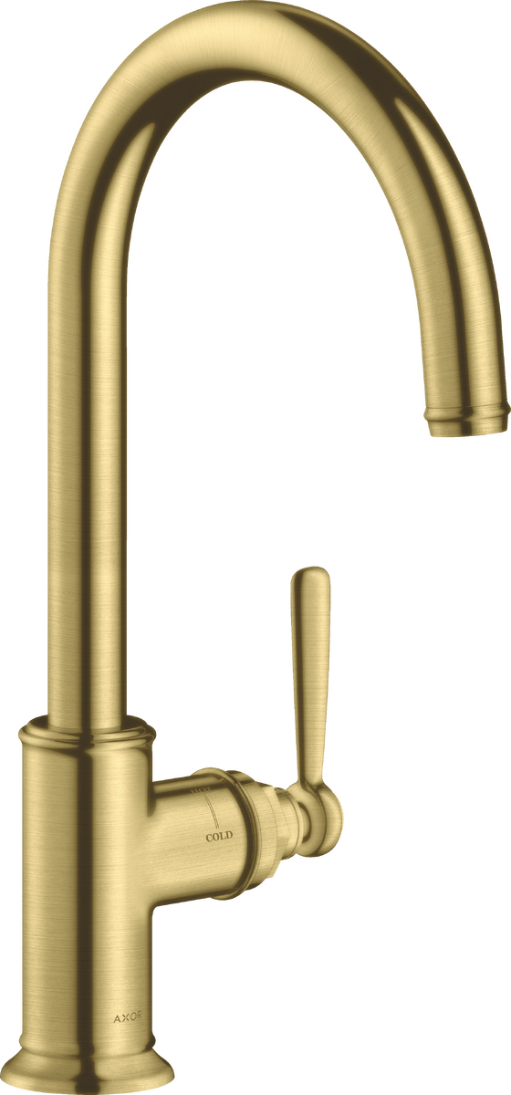 HANSGROHE AXOR Montreux Einhebel-Küchenmischer 260 mit Schwenkauslauf #16580950 - Brushed Brass