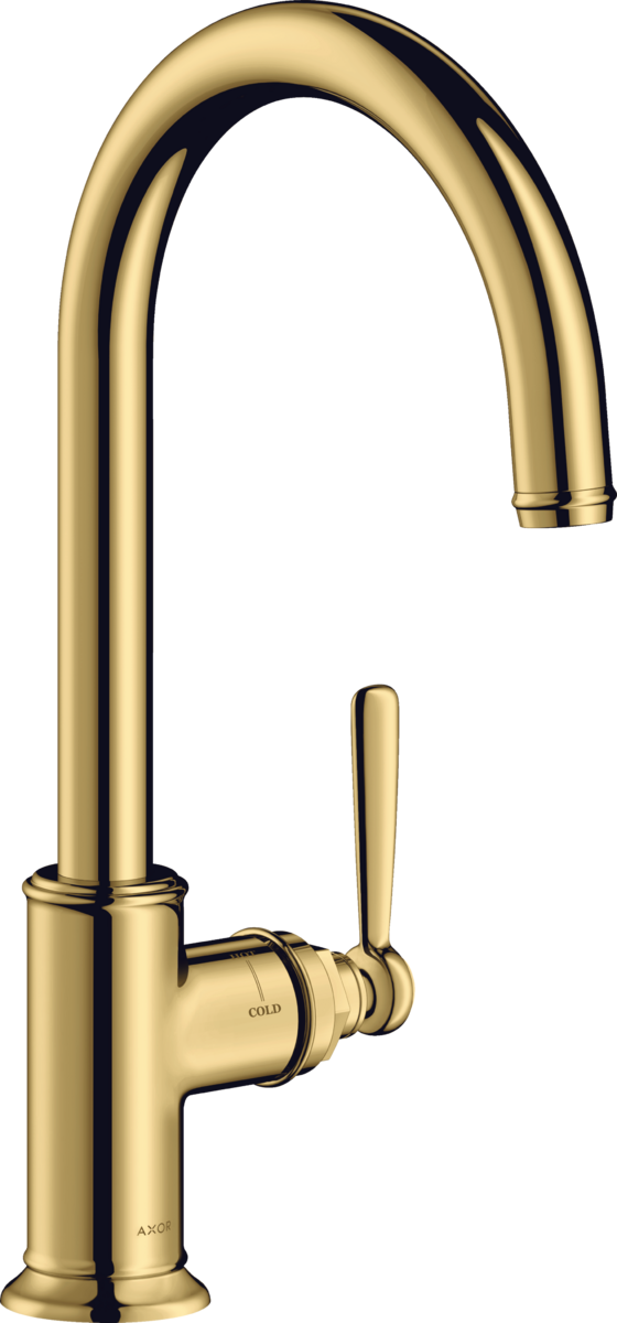 HANSGROHE AXOR Montreux Einhebel-Küchenmischer 260 mit Schwenkauslauf #16580990 - Polished Gold Optic